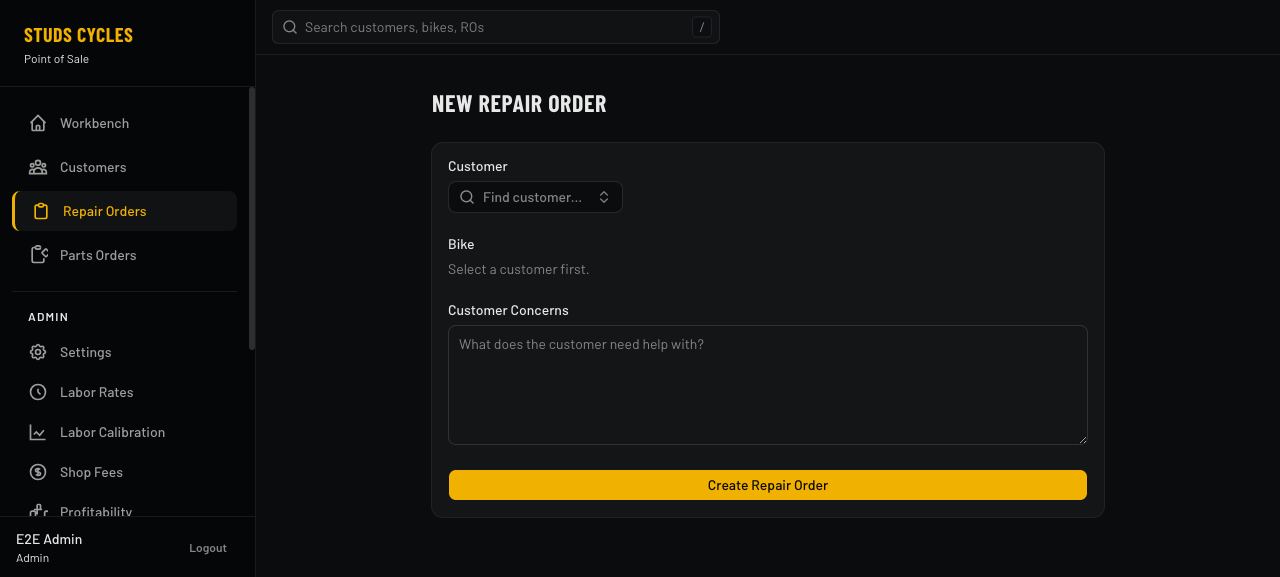New RO intake form